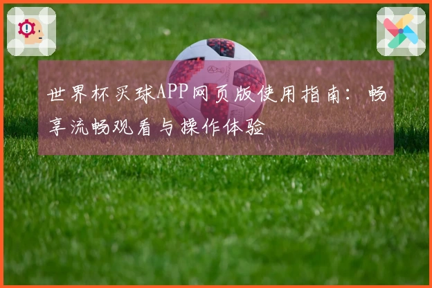 世界杯买球APP网页版使用指南：畅享流畅观看与操作体验